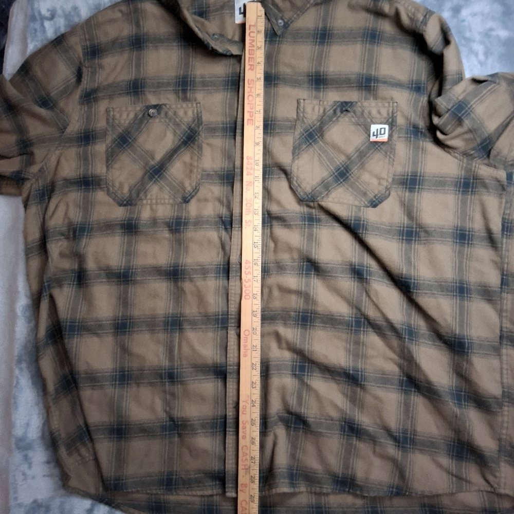 Mens 3XL 40 Grit Duluth‎ Trading Shirt long sleeve 40 Grit Brown Plaid - Picture 13 of 13